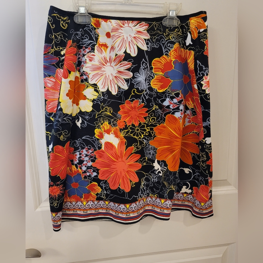 T Tahari Floral A-Line Skirt - 6